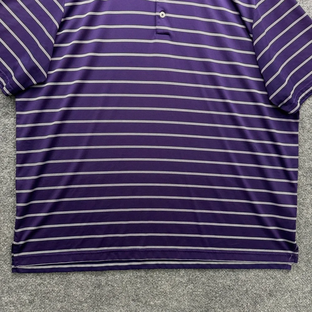 adidas puremotion Golf Polo Shirt Mens 2XL Purple Short Sleeve Striped Athletic - Picture 3 of 11